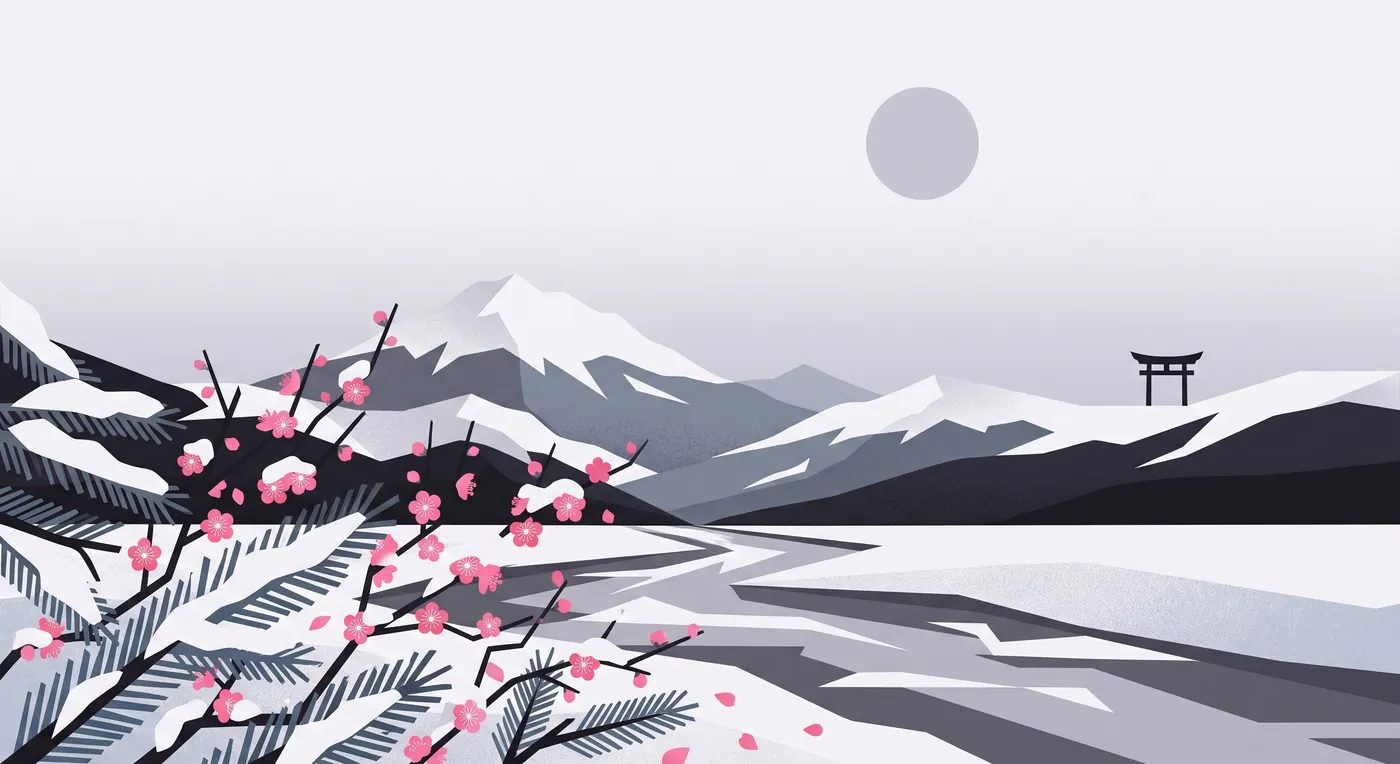 大寒的節氣插畫