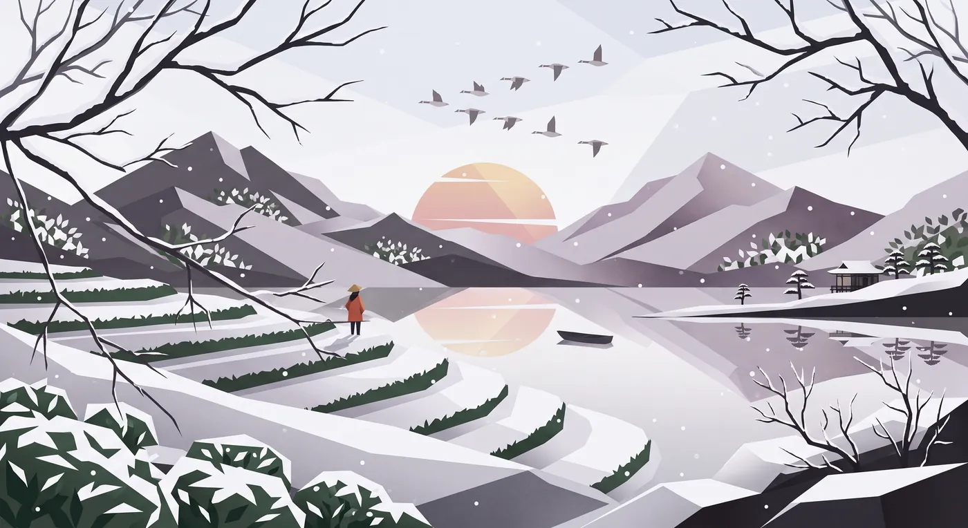 小雪的節氣插畫